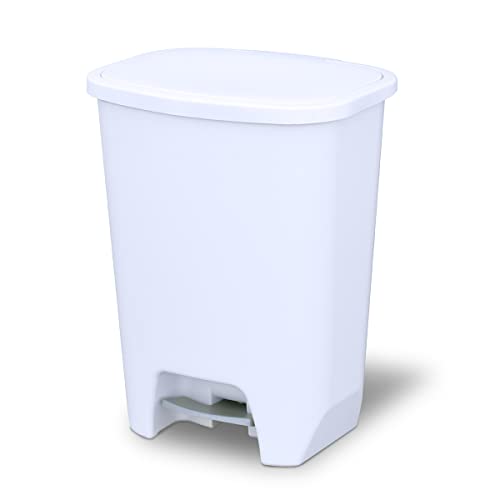 0749732742320 - GLAD KITCHEN TRASH CAN 20 GALLON | LARGE PLASTIC WASTE BIN WITH ODOR PROTECTION OF LID | HANDS FREE WITH STEP ON FOOT PEDAL AND GARBAGE BAG RINGS, WHITE