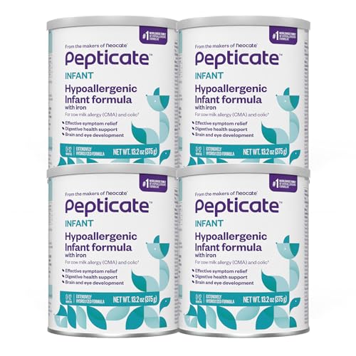 0749735101025 - PEPTICATE BABY FORMULA, HYPOALLERGENIC POWDERED INFANT FORMULA FOR COW MILK ALLERGY, WITH OMEGA 3 DHA, ARA, IRON & PREBIOTICS, 13.2OZ (PACK OF 4)