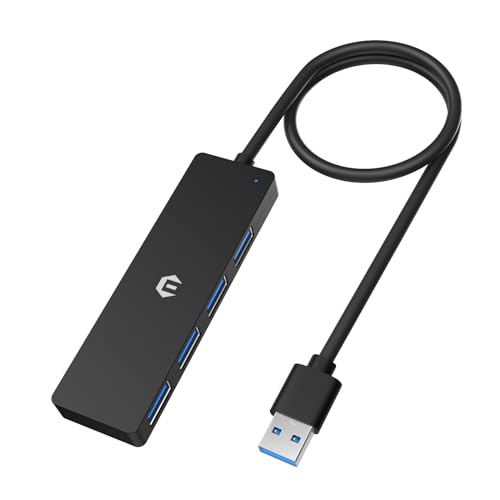 0749757271614 - TYMYP USB 3.0 HUB, 4 PORT USB HUB, RAPID 5GBPS DATA TRANSFER SPEED, QUICKLY EXPAND LAPTOP CONNECTIVITY FOR FLASH DRIVE, HARD DRIVE, CONSOLE, PRINTER, CAMERA, KEYBOARD, AND MOUSE