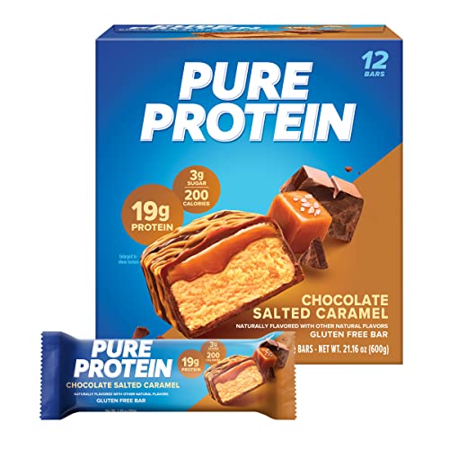 0749826671628 - PURE PROTEIN BARS, HIGH PROTEIN, NUTRITIOUS SNACKS TO SUPPORT ENERGY, LOW SUGAR, GLUTEN FREE, CHOCOLATE SALTED CARAMEL, 1.76OZ, 12 PACK
