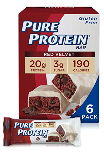 0749826785905 - PURE PROTEIN BARS, HIGH PROTEIN, NUTRITIOUS SNACKS TO SUPPORT ENERGY, LOW SUGAR, GLUTEN FREE, RED VELVET CAKE, 1.76 OZ, PACK OF 6