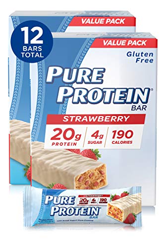 0749826801704 - PURE PROTEIN BARS, HIGH PROTEIN, NUTRITIOUS SNACKS TO SUPPORT ENERGY, LOW SUGAR, GLUTEN FREE, STRAWBERRY GREEK YOGURT, 6 BARS EACH 1.76 OZ, PACK OF 2