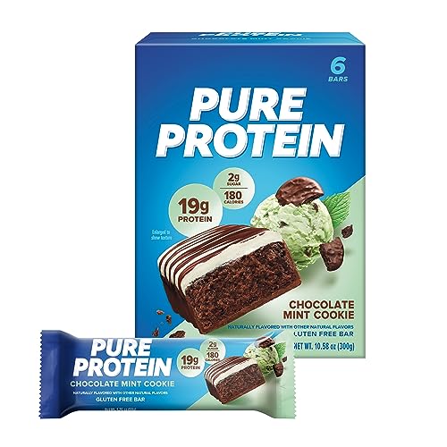 0749826802411 - PURE PROTEIN BARS, HIGH PROTEIN, NUTRITIOUS SNACKS TO SUPPORT ENERGY, LOW SUGAR, GLUTEN-FREE, CHOCOLATE MINT COOKIE,1.76OZ, 6 PACK