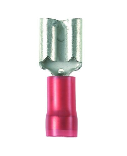 0074983827046 - PANDUIT DNF18-110-C FEMALE DISCONNECT, NYLON BARREL INSULATED, FUNNEL ENTRY, 22 - 18 AWG WIRE RANGE, RED, 0.110 X 0.032 TAB SIZE, 0.1 MAX INSULATION, 0.15 WIDTH, 0.08 HEIGHT, 0.69 LENGTH (PACK OF 100)