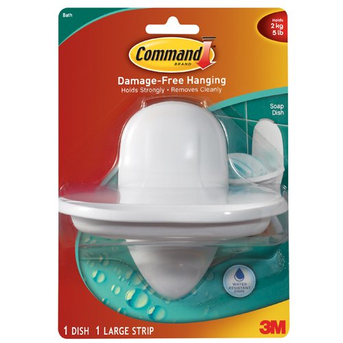 0074994403543 - COMMAND SOAP DISH WITH WATER-RESISTANT STRIP, 1-DISH, 1-STRIP