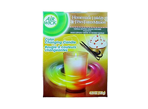 0749971060698 - AIRWICK COLOR CHANGING CANDLE VANILLA BUTTER CREAM CUPCAKE SCENT PACK OF 1