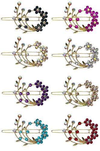 0750030811939 - 8 PACK - 8 BARRETTES WITH SNAP ON CLIP FOR THIN HAIR OR FOR YOUNG GIRLS U86200-2108-8