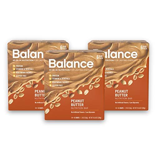 0750049743948 - BALANCE BAR, HEALTHY PROTEIN SNACKS, PEANUT BUTTER, WITH VITAMIN A, VITAMIN C, VITAMIN D, AND ZINC TO SUPPORT IMMUNE HEALTH, 1.76 OZ, PACK OF THREE 6-COUNT BOXES