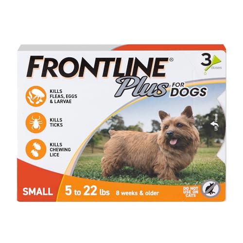 7501051121094 - FRONTLINE PLUS FOR DOGS FLEA AND TICK TREATMENT (SMALL DOG, 5-22 LBS.) 3 DOSES (ORANGE BOX)