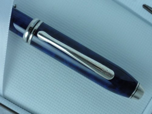 7501449745253 - CROSS MADE IN THE USA TOWNSEND BLUE MARBLE AND STERLING SILVER BALL PEN
