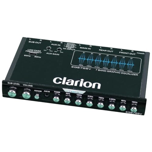 7501494303705 - CLARION EQS755V 7-BAND CAR AUDIO 1/2-DIN SIZE CAR GRAPHIC EQUALIZER/CROSSOVER WITH FRONT 3.5MM AUXILIARY INPUT, REAR RCA AUXILIARY INPUT AND HIGH LEVEL SPEAKER INPUTS