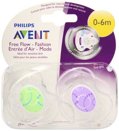 0075020006554 - CONTEMPORARY FREEFLOW PACIFIER 0-6 MO 2 PACIFIERS