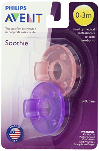 0075020018090 - PHILIPS AVENT SOOTHIE PACIFIER 2PACK (PINK/PURPLE) 0-3MONTHS