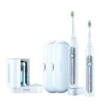 0075020021175 - SONICARE HX6733 80 HEALTHYWHITE 3 MODE PREMIUM EDITION RECHARGEABLE TOOTHBRUSH 2 SETS 2 HANDLES 3 BRUSH HEADS 1 UV SANITIZER WITH INTEGRATED CHARGER 1 TRAVEL CHARGER 2 TRAVEL CASES