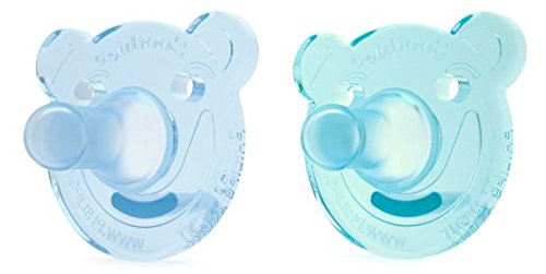 0075020050496 - PHILIPS AVENT SOOTHIE BEAR SHAPE PACIFIER, GREEN/BLUE, 0-3 MONTHS, 2 COUNT