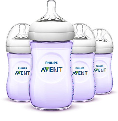 0075020053343 - PHILIPS AVENT NATURAL BOTTLE, PURPLE, 9 OUNCE, 4 COUNT