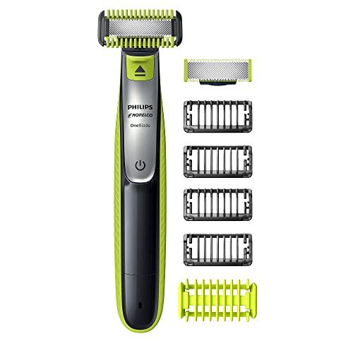 0075020072443 - PHILIPS NORELCO ONEBLADE FACE + BODY HYBRID ELECTRIC TRIMMER AND SHAVER QP263070, BLACK/GREEN/SILVER