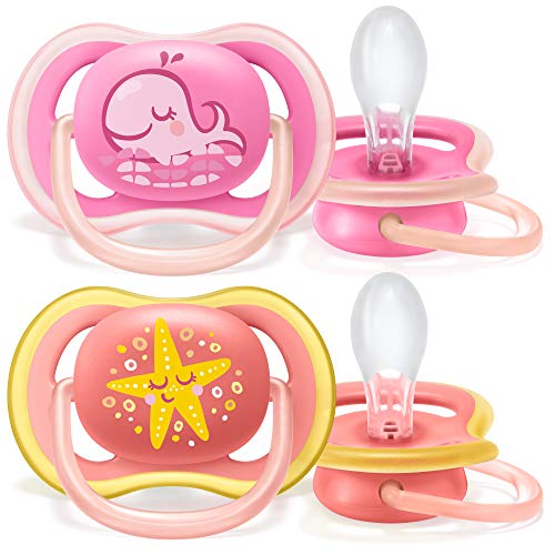 0075020093257 - PHILIPS AVENT ULTRA AIR PACIFIER, 6-18 MONTHS, WHALE/STARFISH, 4 PACK, SCF085/10
