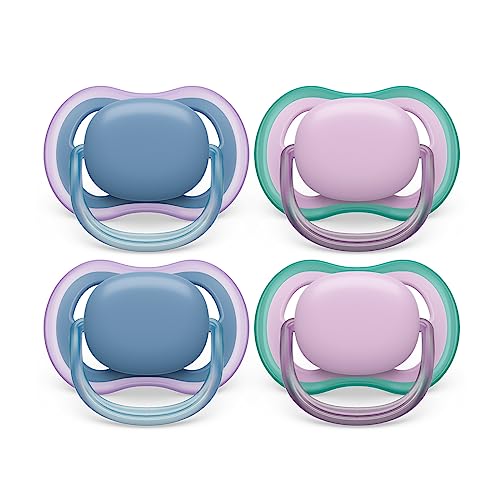 0075020103505 - PHILIPS AVENT ULTRA AIR PACIFIER - 4 X LIGHT, BREATHABLE BABY PACIFIERS FOR BABIES AGED 6-18 MONTHS, BPA FREE WITH STERILIZER CARRY CASE, SCF085/54