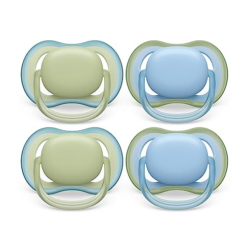 0075020103611 - PHILIPS AVENT ULTRA AIR PACIFIER - 4 X LIGHT, BREATHABLE BABY PACIFIERS FOR BABIES AGED 0-6 MONTHS, BPA FREE WITH STERILIZER CARRY CASE, SCF085/48