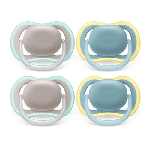0075020109347 - PHILIPS AVENT ULTRA AIR PACIFIER - 4 X LIGHT, BREATHABLE BABY PACIFIERS FOR BABIES AGED 18 MONTHS PLUS, BPA FREE WITH STERILIZER CARRY CASE (MODEL SCF349/25)