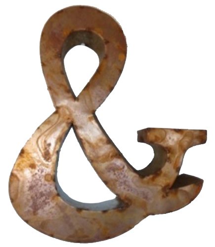 0750227101317 - RUSTIC ARROW AMPERSAND SIGN FOR DECOR, 14-INCH, BROWN