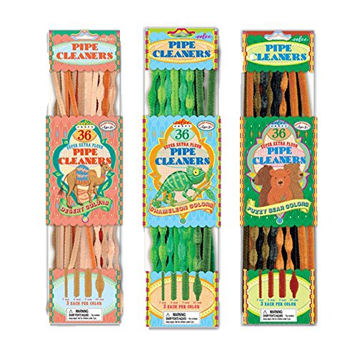 0750253750954 - EEBOO PIPE CLEANERS 3 PACK (BEAR/CHAMELON/CHAMEL)