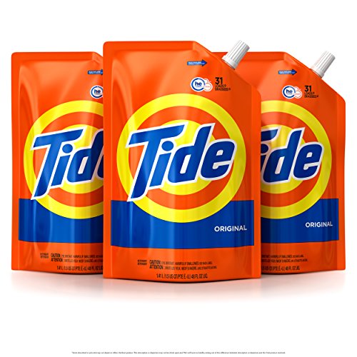 0750408174611 - TIDE SMART POUCH ORIGINAL SCENT HE TURBO CLEAN LIQUID LAUNDRY DETERGENT, PACK OF THREE 48 OZ. POUCHES, 93 LOADS