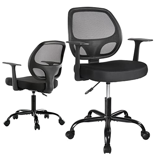 0750739481990 - OFFICE CHAIR, DESK CHAIR SMALL TASK CHAIR HOME OFFICE DESK CHAIRS FOR HOME OFFICE, STUDYING ROOM, OFFICE, LABORATORY, MESH COMPUTER CHAIR SPACE-SAVING LOW-BACK SWIVEL ROLLING CHAIR WITH ARMS