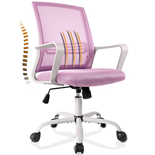 0750739633344 - HOME OFFICE DESK CHAIR, ERGONOMIC OFFICE CHAIR, MESH COMPUTER CHAIR WITH LUMBAR SUPPORT, COMFORTABLE SWIVEL TASK CHAIR