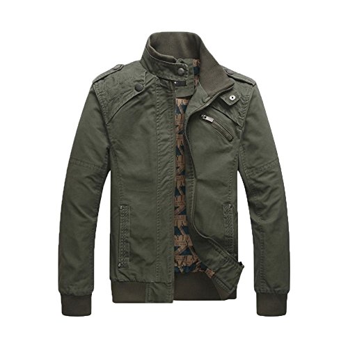 0750869849226 - WEISIKAIER MEN'S FASHION CASUAL WINTER JACKET COTTON COAT L ARMY GREEN