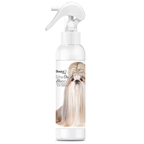 0750875438117 - THE BLISSFUL DOG SHINE-ON + SHEEN COAT SPRAY, ALL NATURAL, LEAVE-IN CONDITIONER AND COAT DETANGLER FOR YOUR DOG, 8 OZ