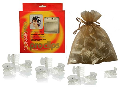0751369740303 - CONAIR PROCLIPS SALON HOT ROLLER ACCESSORIES, VENT CLAMPS, HOT OR COLD ROLLER CLIPS, JUMBO ROLLER CLAMPS, BUTTERFLY CLAMPS, SUPER CLIPS 10 CLIPS PER BOX