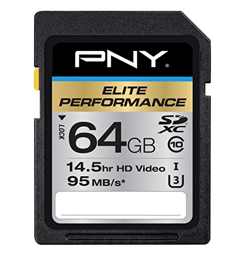 0751492583358 - PNY ELITE PERFORMANCE 64 GB HIGH SPEED SDXC CLASS 10 UHS-I, U3 UP TO 95 MB/SEC FLASH CARD (P-SDX64U395-GE)
