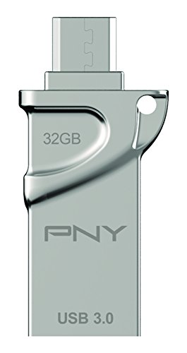 0751492592220 - PNY 32GB DUO-LINK USB 3.0 OTG FLASH DRIVE FOR ANDROID - (P-FDI32GOTGTO30-GE)