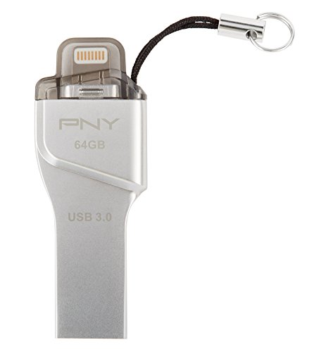 0751492594040 - PNY DUO-LINK OTG 64GB USB 3.0 FLASH DRIVE FOR IPHONE AND IPAD