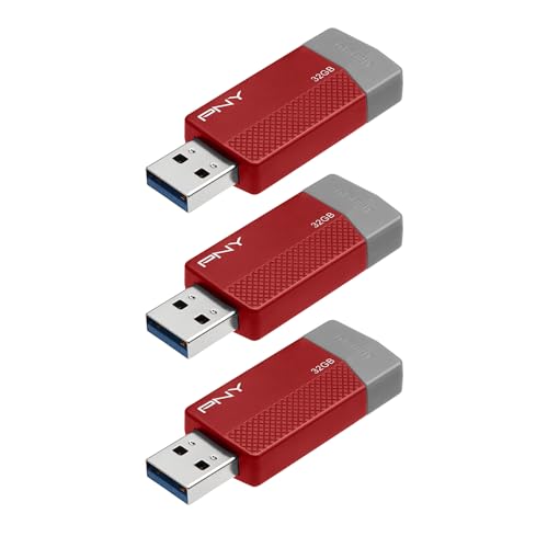 0751492790053 - 32GB PNY ODM ELITE EDGE USB 3.2 FLASH DRIVE 3-PACK RED – DURABLE RELIABLE PORTABLE STORAGE TO STORE AND TRANSFER