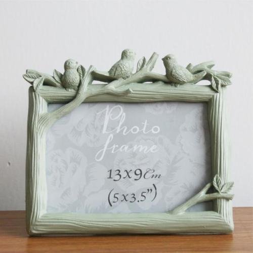 0751499185975 - GREEN BIRD TREE BRANCH HOME DECOR PHOTO FRAME PICTURE FRAME RESIN 3.5'' X 5''