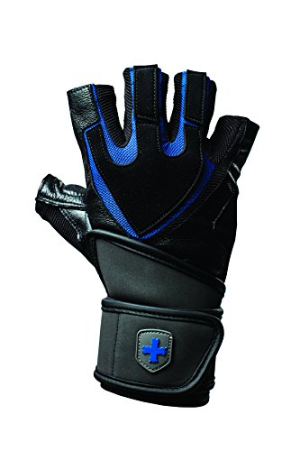 0000751515372 - HARBINGER TRAINING GRIP WRISTWRAP WEIGHTLIFTING GLOVES WITH TECHGEL-PADDED LEATHER PALM (PAIR), X-LARGE