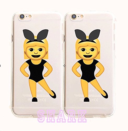 0751570932344 - SHARK® TRANSPARENT! BFF TWINNING BESTIE EMOJI EDITION MATCHING COUPLE CASE (ONE CASE FOR TOUCH 5)
