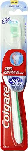 0751576158762 - COLGATE 360 SENSITIVE PRO-RELIEF COMPACT HEAD TOOTHBRUSH, EXTRA SOFT,COLORS MAY VARY (2 BRUSHES)