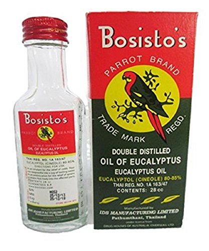 0751576159769 - BOSISTO'S PARROT BRAND DOUBLE DISTILLED OIL OF EUCALYPTUS 28 CC. 1 BOTTLE