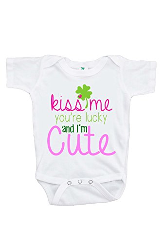 0751778502431 - CUSTOM PARTY SHOP UNISEX BABY'S NOVELTY KISS ME I'M IRISH ST. PATRICKS DAY ONEPIECE 6-12 MONTHS GREEN AND PINK