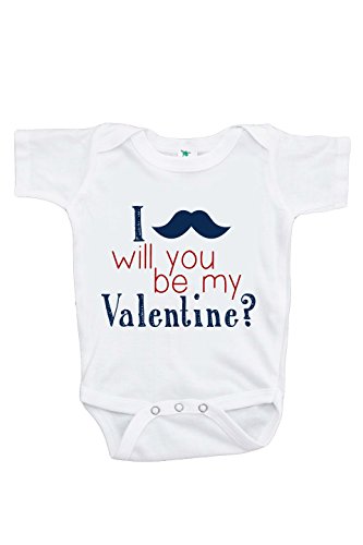 0751778502844 - CUSTOM PARTY SHOP UNISEX BABY'S MUSTACHE VALENTINE'S DAY ONEPIECE 12-18 MONTHS RED AND NAVY BLUE