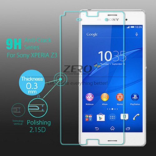 0752025936030 - SONY XPERIA Z3 SCREEN PROTECTOR, ECM 0.3MM 2.5D HD 9H TEMPERED GLASS PROTECTOR ANTI-FINGER/ANTI-SCRATCH SILICONE ADHESIVE MAXIMUM SCREEN PROTECTION FROM BUMP DROP SCRAPE