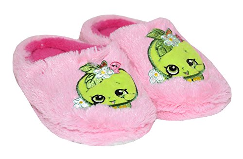 0752229370111 - SHOPKINS GIRLS EMBROIDERED PLUSH CLOG SLIPPERS (11/12, PINK-APPLE BLOSSOM)
