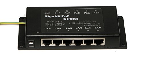 0752423137893 - WS-GPOE-AB-6 GIGABIT POE INJECTOR - 6 PORT POWER OVER ETHERNET - FOR 802.3AF, 802.3AT, AND MIKROTIK, AIRFIBER SYSTEMS. POWER SUPPLIES AVAILABLE SEPARATELY