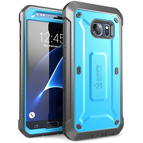 0752454310333 - GALAXY S7 CASE, SUPCASE FULL-BODY RUGGED HOLSTER CASE WITH BUILT-IN SCREEN PROTECTOR FOR SAMSUNG GALAXY S7 (2016 RELEASE), UNICORN BEETLE PRO SERIES - RETAIL PACKAGE (BLUE/BLACK)