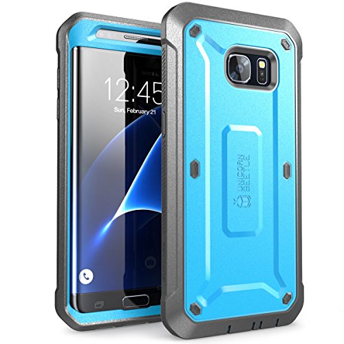 0752454310586 - GALAXY S7 EDGE CASE, SUPCASE FULL-BODY RUGGED HOLSTER CASE WITH WITHOUT SCREEN PROTECTOR FOR SAMSUNG GALAXY S7 EDGE (2016 RELEASE), UNICORN BEETLE PRO SERIES - RETAIL PACKAGE (BLUE/BLACK)