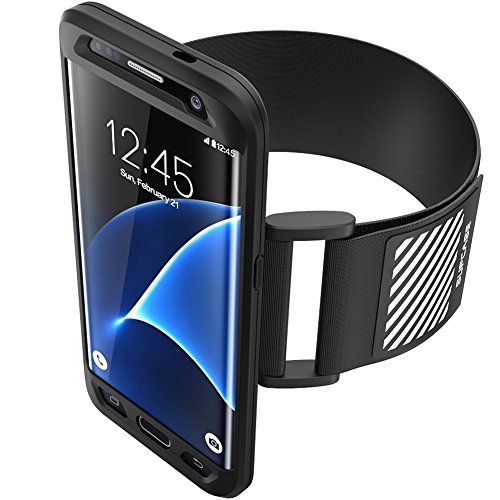 0752454310678 - GALAXY S7 EDGE ARMBAND, SUPCASE EASY FITTING SPORT RUNNING ARMBAND WITH PREMIUM FLEXIBLE CASE COMBO FOR SAMSUNG GALAXY S7 EDGE 2016 RELEASE (BLACK)